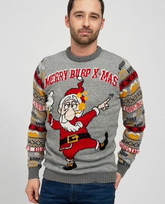 Kersttrui multicolour grijs lampjes