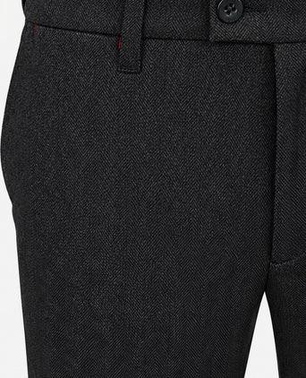Broek Lennox herringbone grey stone