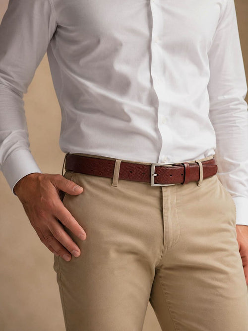 Riem structuur leer cognac