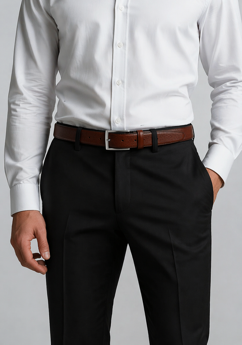Riem structuur leer cognac