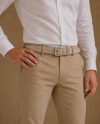 Riem suede wit beige