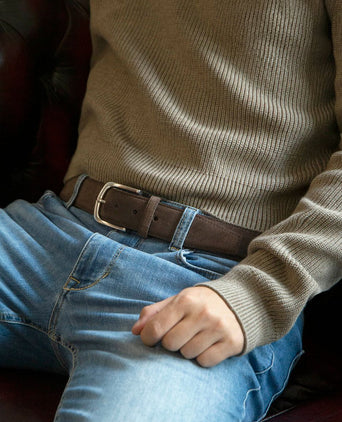Riem suède leer bruin
