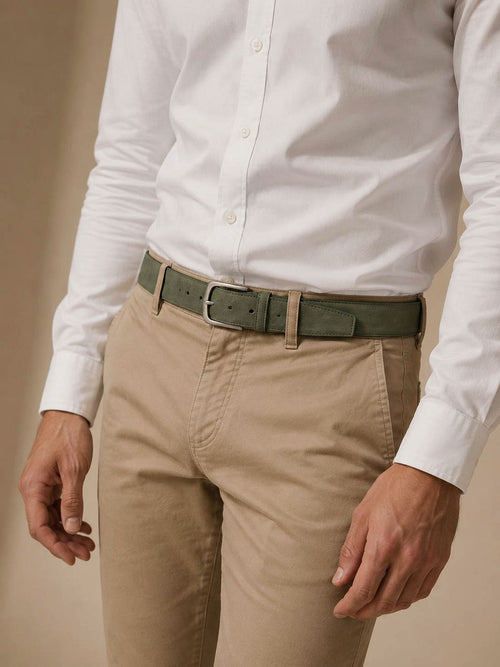 Riem suède leer groen