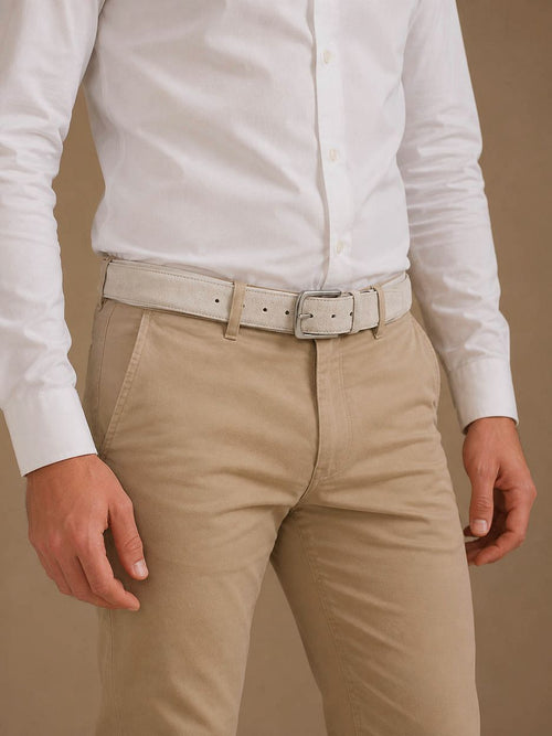 Riem suède leer wit