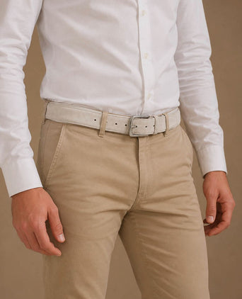 Riem suède leer wit
