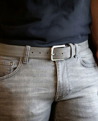 Riem suède leer grijs