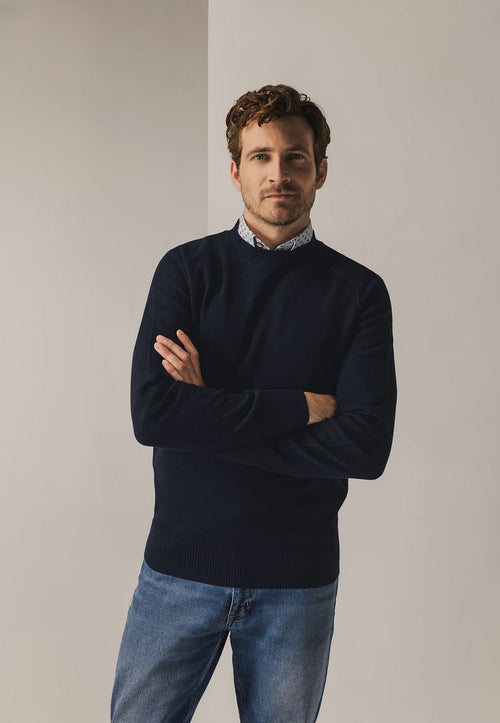 State of Art trui structure donkerblauw | Regular-fit