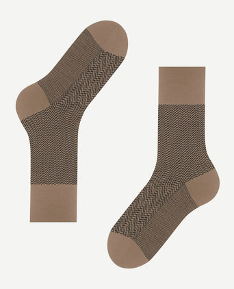 Falke airport herringstripe sok beige