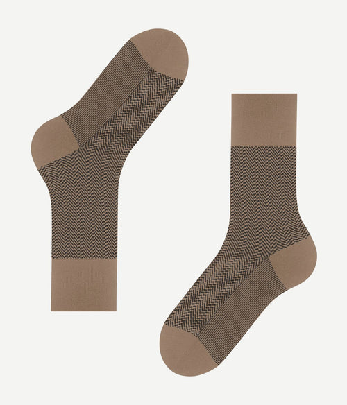 Falke airport herringstripe sok beige