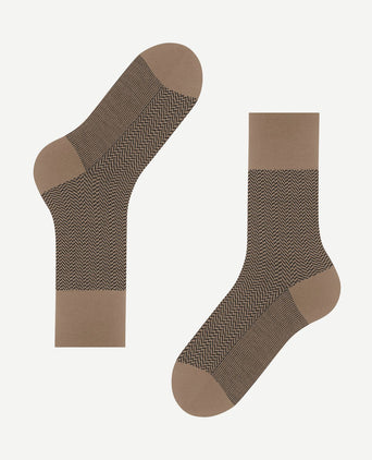 Airport herringstripe sok beige