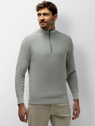 halve rits trui melange lichtgroen halve rits trui melange lichtgroen