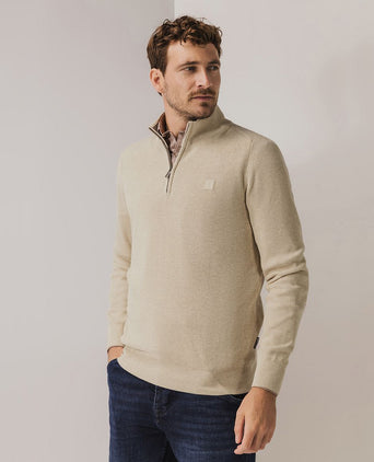 State of Art halve rits trui ecru | Regular-fit