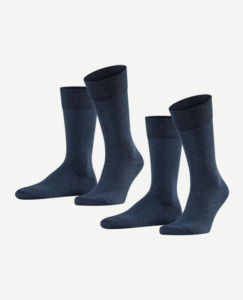 Happy sokken 2 paar donkerblauw melange