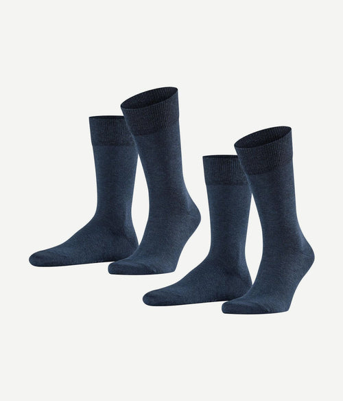 Happy sokken 2 paar donkerblauw melange