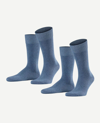 Happy sokken 2 paar blauw melange