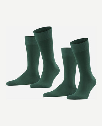 Happy sokken (2-pack) donkergroen
