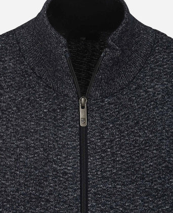 State of Art vest structure melange donkerblauw | Regular-fit