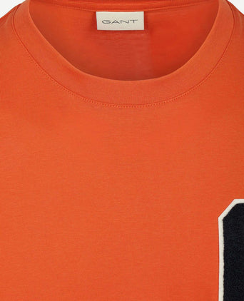T-shirt g-badge logo oranje