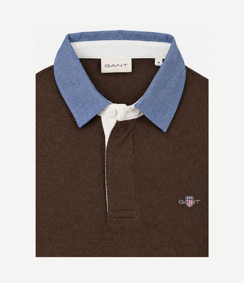 Rugger shield chambray polo bruin