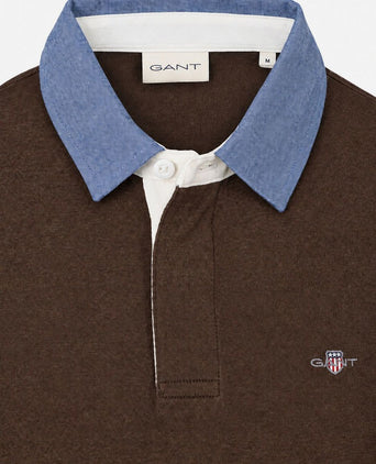 Rugger shield chambray polo bruin