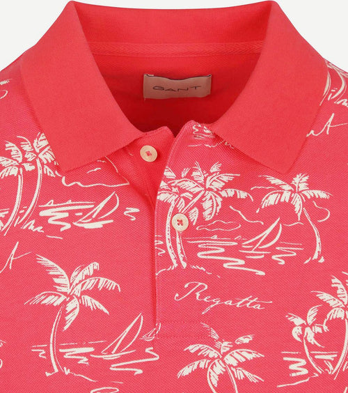 Poloshirt palm print watermelon