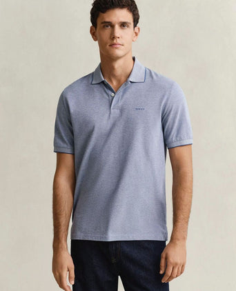 2tone piqué poloshirt blauw