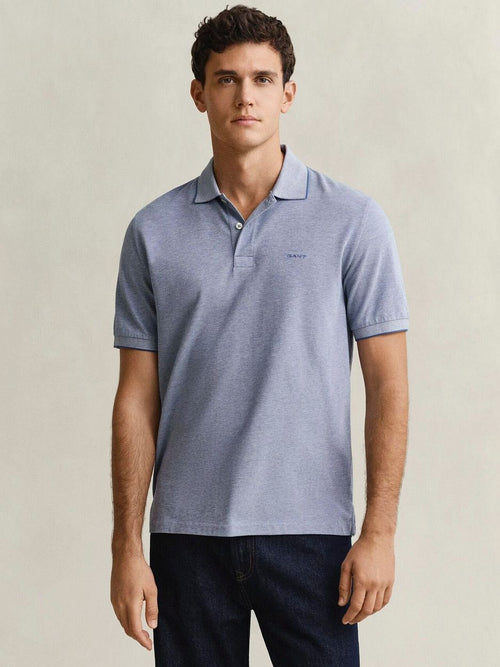 2tone piqué poloshirt blauw