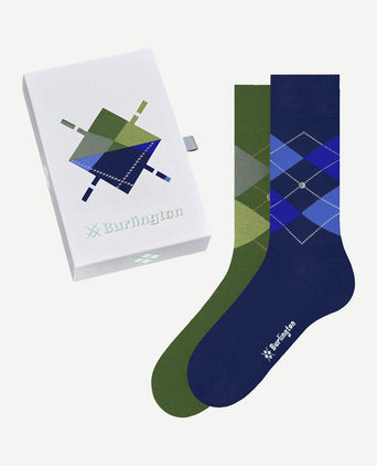 Burlington gift box argyle (2-pack) ruiten blauw groen
