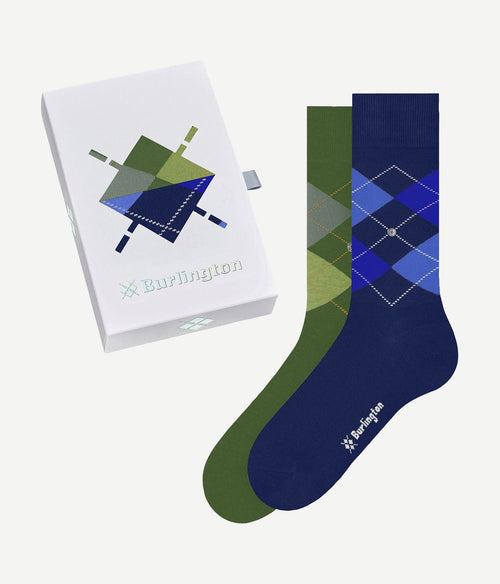 Burlington gift box argyle (2-pack) ruiten blauw groen