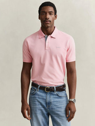 Contrast piqué poloshirt bubbelgum roze Contrast piqué poloshirt bubbelgum roze