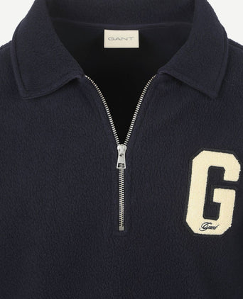 Halfzip trui fleece donkerblauw