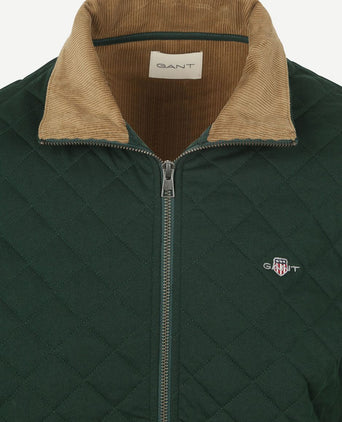 Gant quilted vest donkergroen | Regular-fit