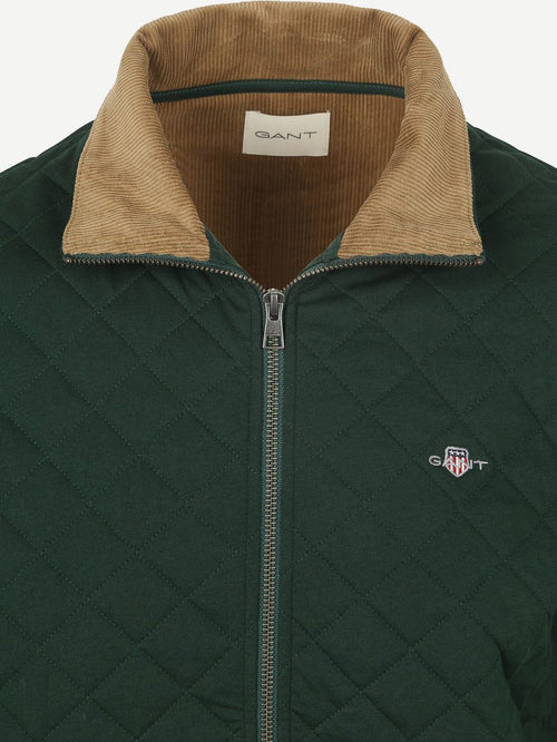 Gant quilted vest donkergroen | Regular-fit