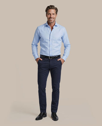 Non iron overhemd blauw
