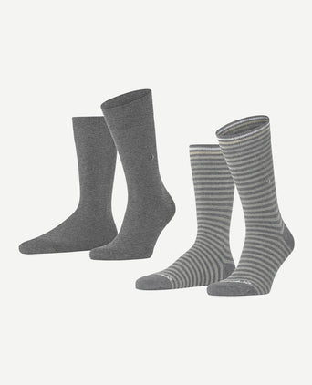 Everyday (2-pack) strepen grijs