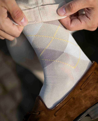 Manchester sok ruit lichtbeige 4840