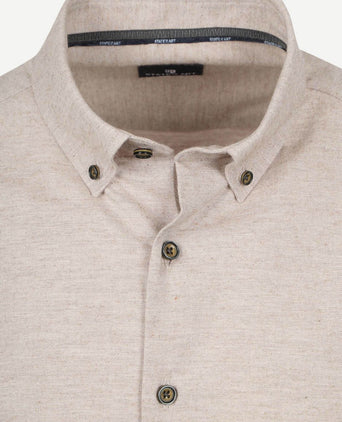 State of Art heavy twill overhemd beige | Regular-fit