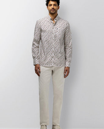 Overhemd print grijs