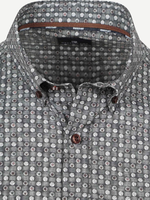 State of Art overhemd poplin dandelion grijs | Regular-fit