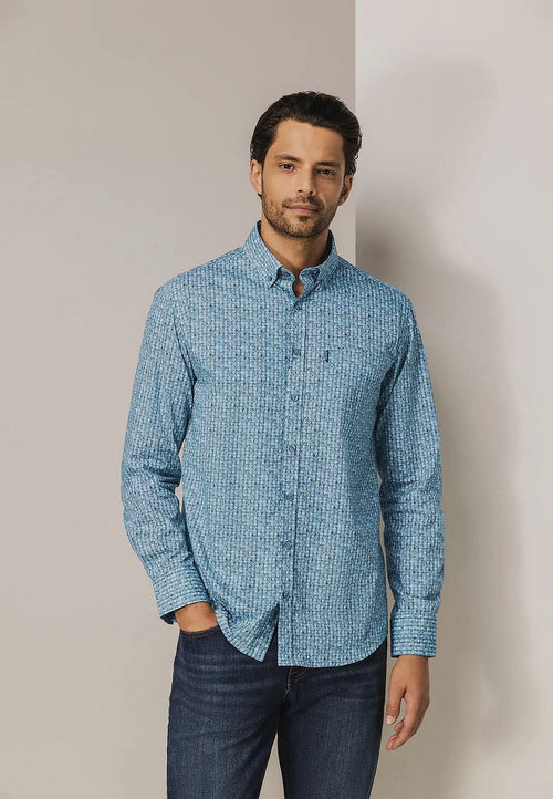 State of Art overhemd poplin dandelion blauw | Regular-fit