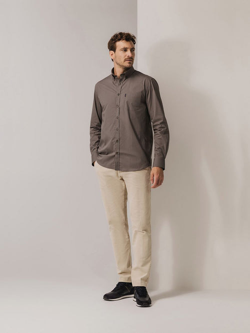 State of Art overhemd print bruin | Regular-fit