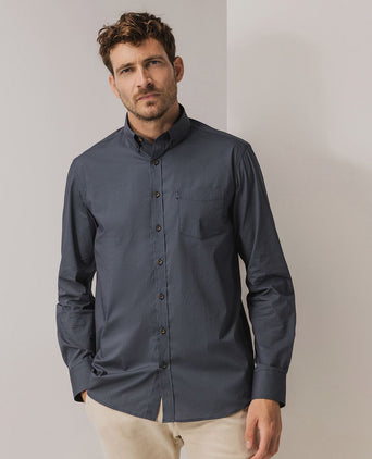 State of Art overhemd print blauw grijs | Regular-fit