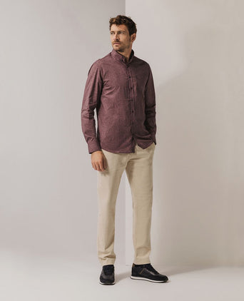 State of Art overhemd print burgundy | Regular-fit