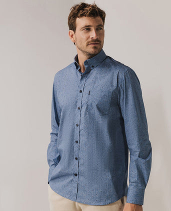 State of Art overhemd print blauw | Regular-fit