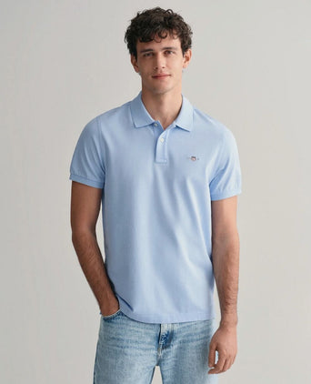 Gant shield piqué poloshirt fresh blue | Regular-fit