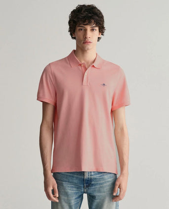Shield piqué poloshirt roze