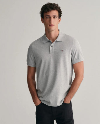 Shield piqué poloshirt grijs