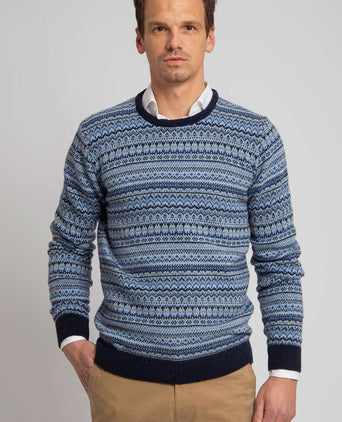 Prestige fair isle pullover blauw