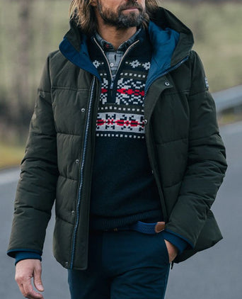 halve rits trui jace donkerblauw