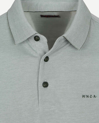 NZA longsleeve polo hamton piqué groen | Regular-fit